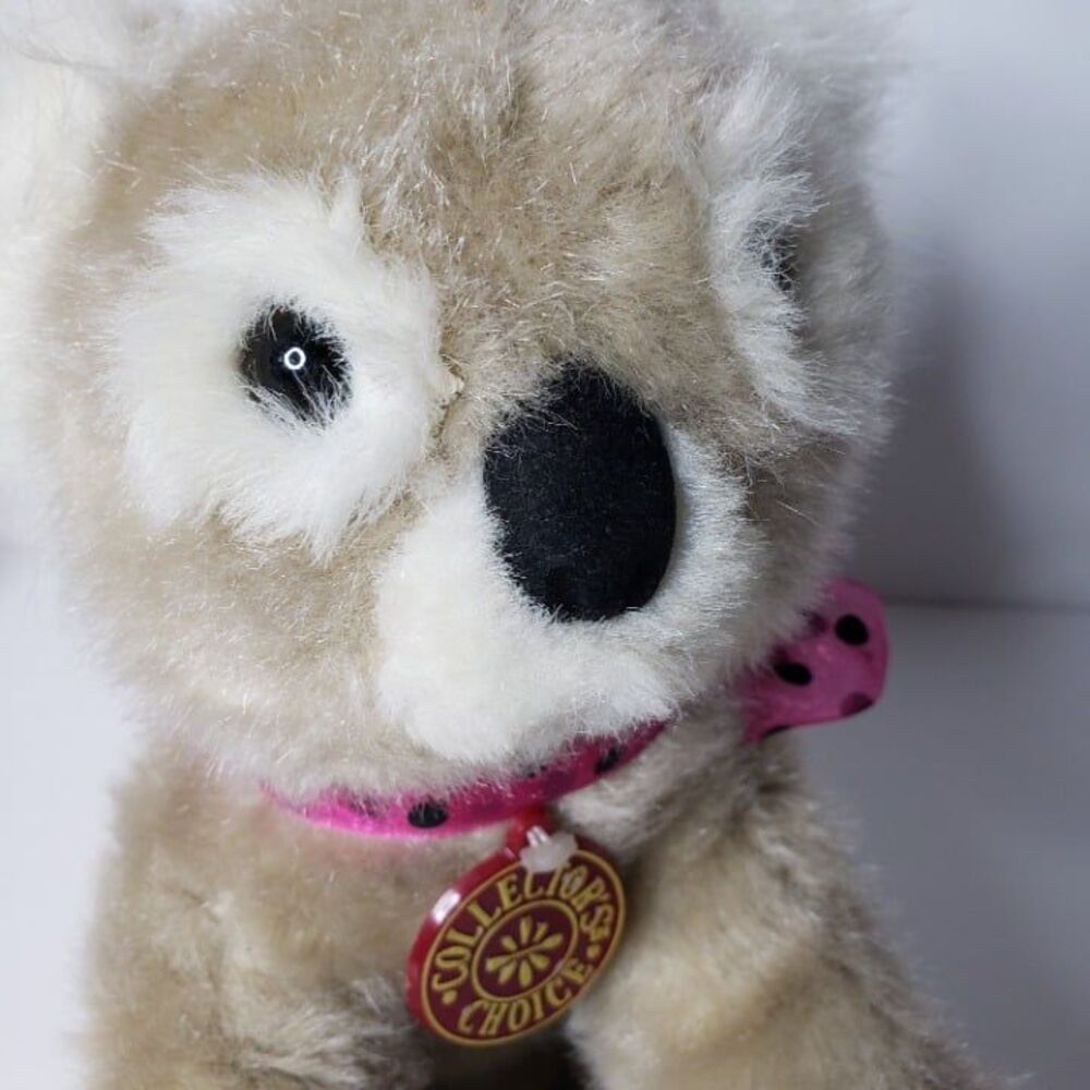 DanDee Collectors Choice Tan Koala Bear Plush 10" Pink Ribbon Stuffed Animal